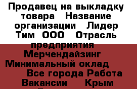 Продавец на выкладку товара › Название организации ­ Лидер Тим, ООО › Отрасль предприятия ­ Мерчендайзинг › Минимальный оклад ­ 26 000 - Все города Работа » Вакансии   . Крым,Бахчисарай